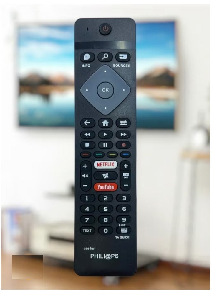 JAJEEK - Philips Smart TV Remote – Replacement Remote Control for Philips Smart LCD & LED TVs, Compatible with Various Models, Easy-to-Use, Black - Image 1