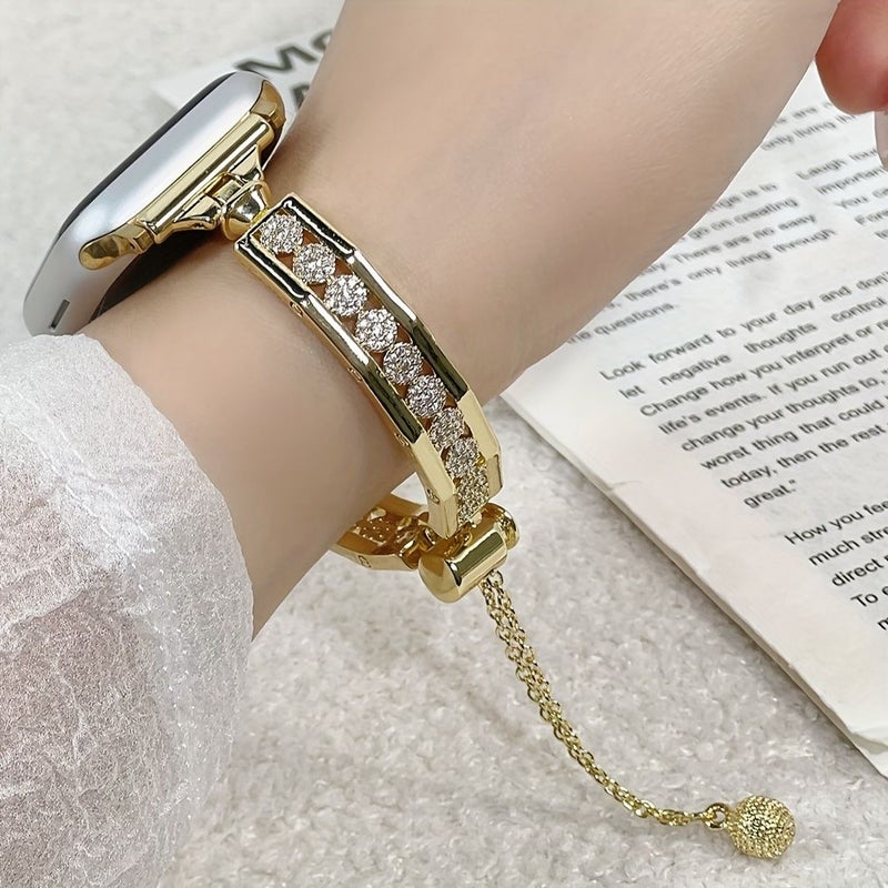 Rose Golden Women Hollow Zirconia Bracelet Compatible With Apple Watch 38mm 40mm 41mm 42mm - Image 5