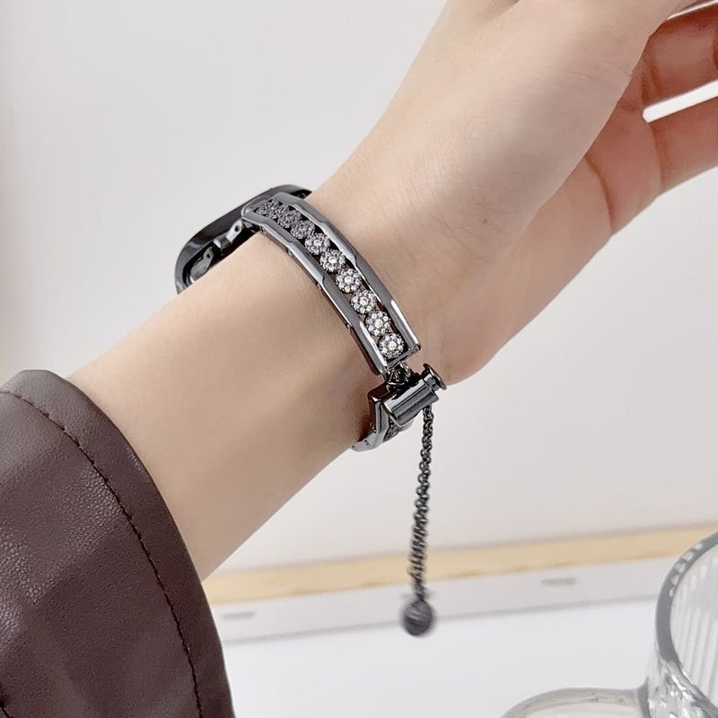 Rose Golden Women Hollow Zirconia Bracelet Compatible With Apple Watch 38mm 40mm 41mm 42mm - Image 3