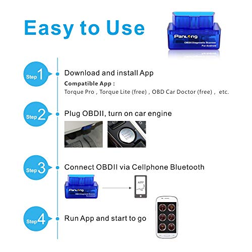 Panlong OBD2 Scanner Bluetooth OBDII Diagnostic Tool Car Code Reader Turn Off Check Engine Light Support Android Torque App - Image 5