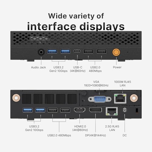 origimagic A2 Mini PC Workstation PC with VGA Port, Core i9 13900HK(Up to 5.4GHz), 32GB DDR5 1TB NVMe SSD, 8 USB A Ports/HDMI/DP(4K@144Hz)/USB C, WiFi 6, BT5.2, Home Business Mini Computers - Image 3