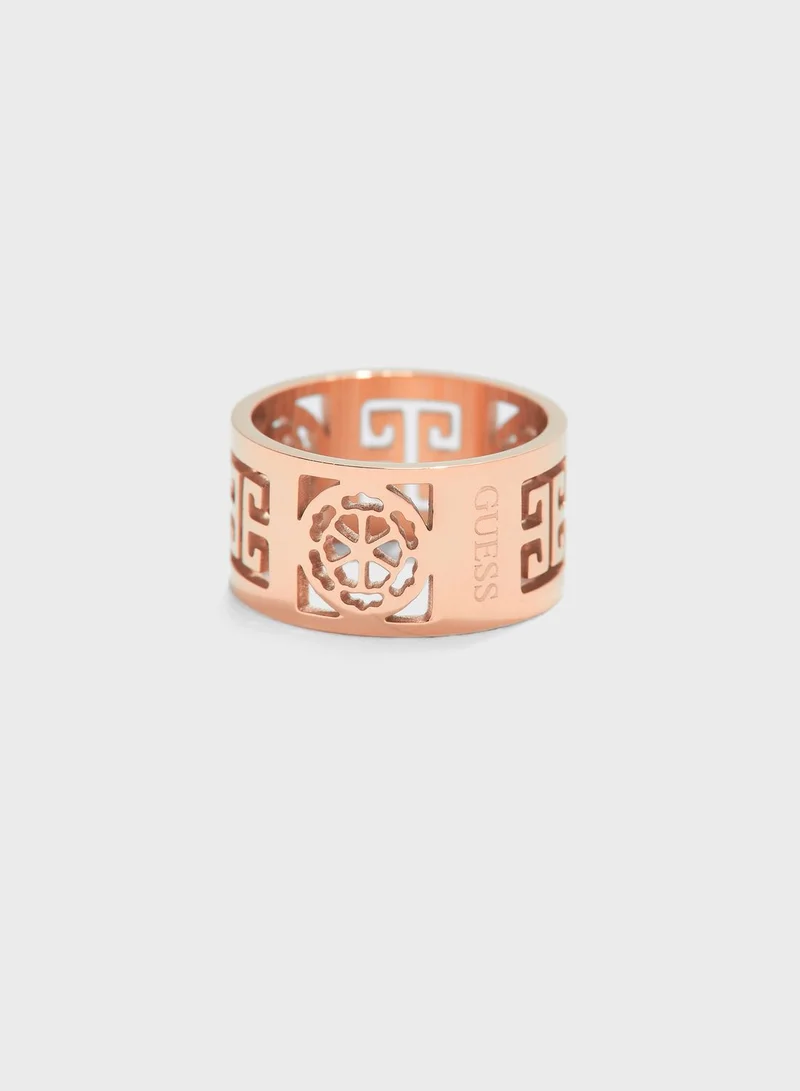 GUESS Greek Peony Band Ring