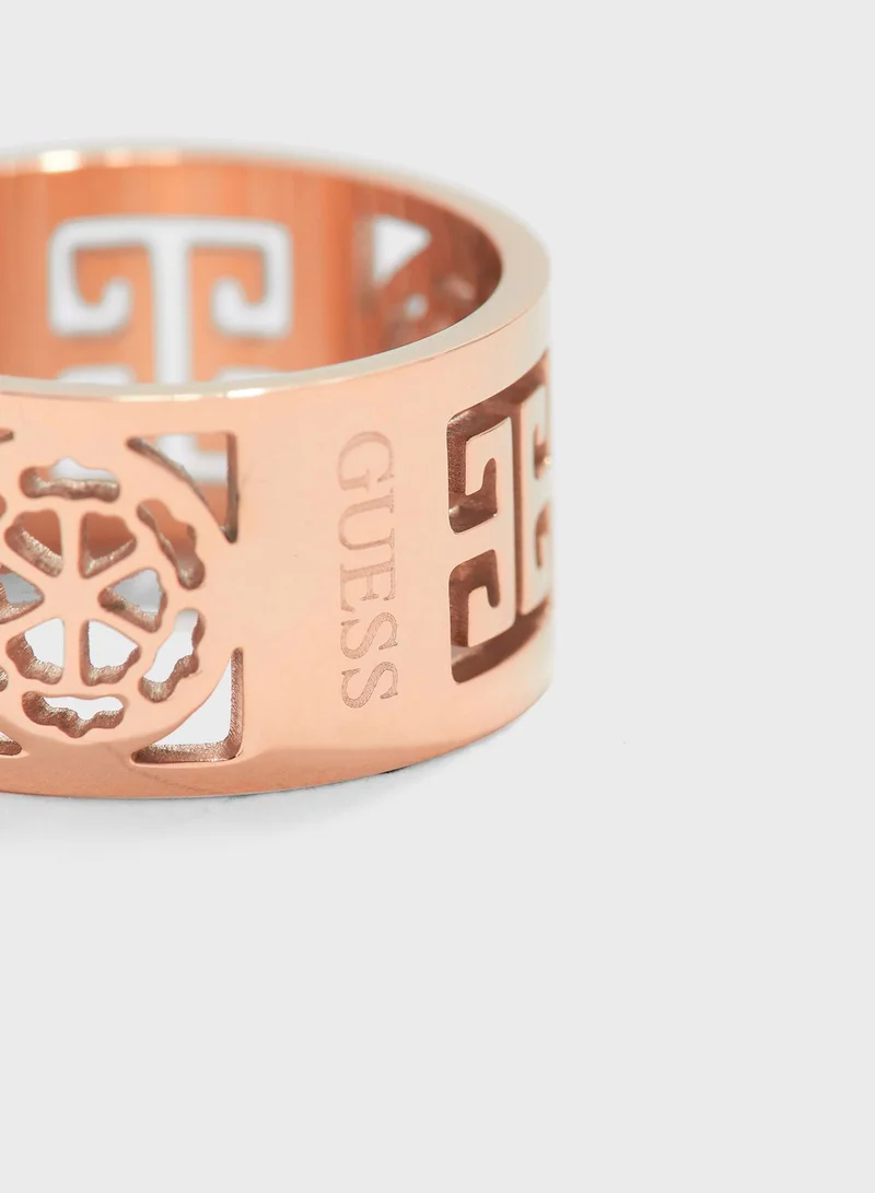 GUESS Greek Peony Band Ring