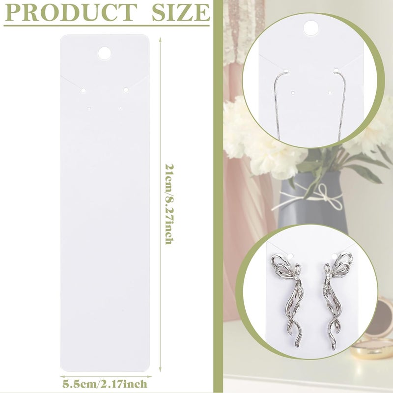 Glenmal 500 Pieces White Necklace Display Cards Earring Display Cards Jewelry Display Cards Hanging Tags Earring Card Holders for Handmade Earrings Bracelet Jewelries Packing 827 x 217 Inches - Image 2