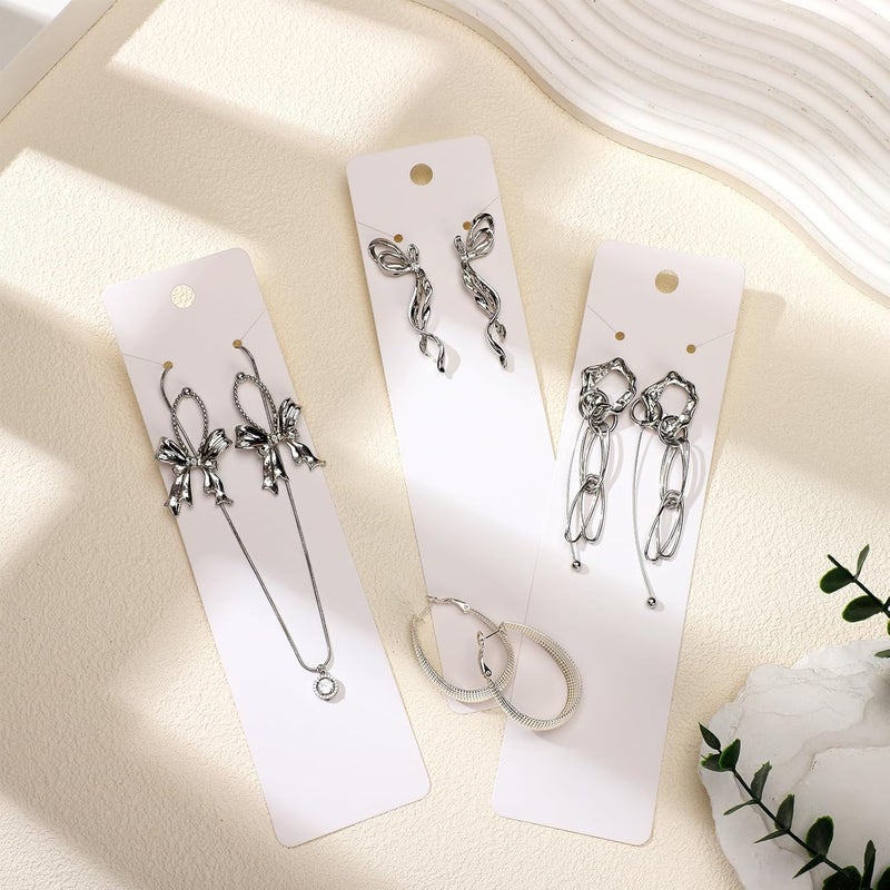 Glenmal 500 Pieces White Necklace Display Cards Earring Display Cards Jewelry Display Cards Hanging Tags Earring Card Holders for Handmade Earrings Bracelet Jewelries Packing 827 x 217 Inches - Image 5