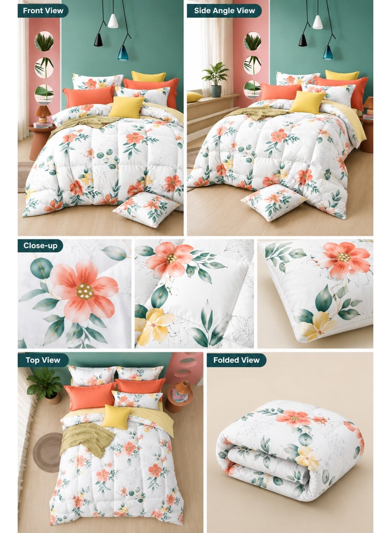 Flora Breeze Printed Comforter Set Full Size 190 x 245 cm with Flat Bedsheet and Pillow Covers – Premium Floral Bedding Set - Image 2