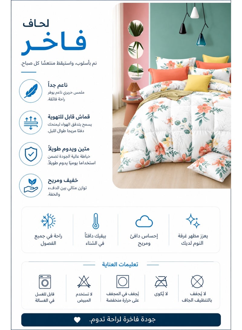 Flora Breeze Printed Comforter Set Full Size 190 x 245 cm with Flat Bedsheet and Pillow Covers – Premium Floral Bedding Set - Image 4