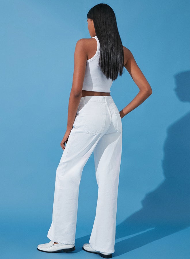 trendyol White High Waist Wide Leg Jeans - Image 5