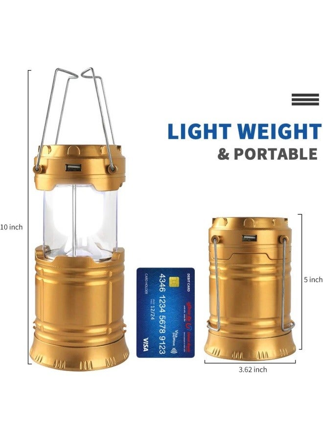 LED Camping Lantern, Solar and Rechargeable Flashlight, Portable Waterproof Survival Light, Collapsible Emergency Light for Home Power Failure/Camp/Hiking/Fishing - Image 5