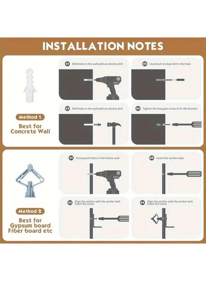 6 Inch 8 Piece Heavy Duty Shelf Bracket Set Wall Mounted L Bracket With Installation Screws - Image 4