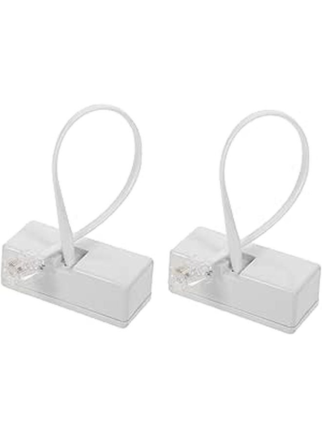 2Pcs White Landline Phone Line Adapter Splitter Converter Cable Easy To Store - Image 1