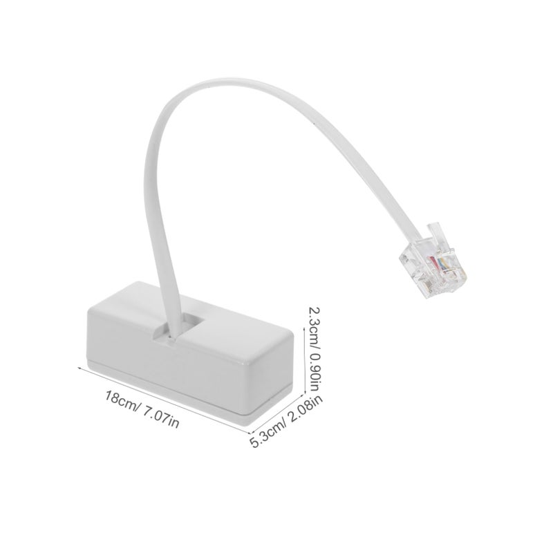 2Pcs White Landline Phone Line Adapter Splitter Converter Cable Easy To Store - Image 4