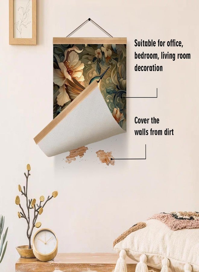 ZTGDA Vintage Hummingbird Wall Art - 12x16" Linen Canvas Hanging Poster with Wooden Frame, Elegant Botanical Floral Bird Print for Bedroom, Living Room or Nature-Inspired Home Decor (Colour-Hummingbird) - Image 3