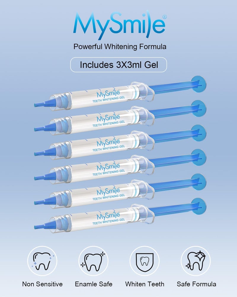 MySmile عبوة إعادة تعبئة جل تبييض الأسنان MySmile، 6 جل تبييض أسنان غير حساس لأسنان بيضاء، مزيل بقع الأسنان بدرجة طبية لعلبة، تبييض سريع بنتيجة خلال 10 دقائق - Image 5