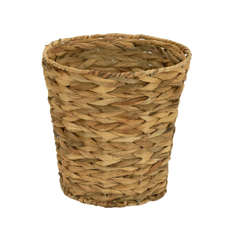 Household Essentials Wicker Waste Basket, Woven Leaf Basket with Wire Frame, Trash Bin or Storage Basket for Bedroom, Bathroom, Office and More - Image 1