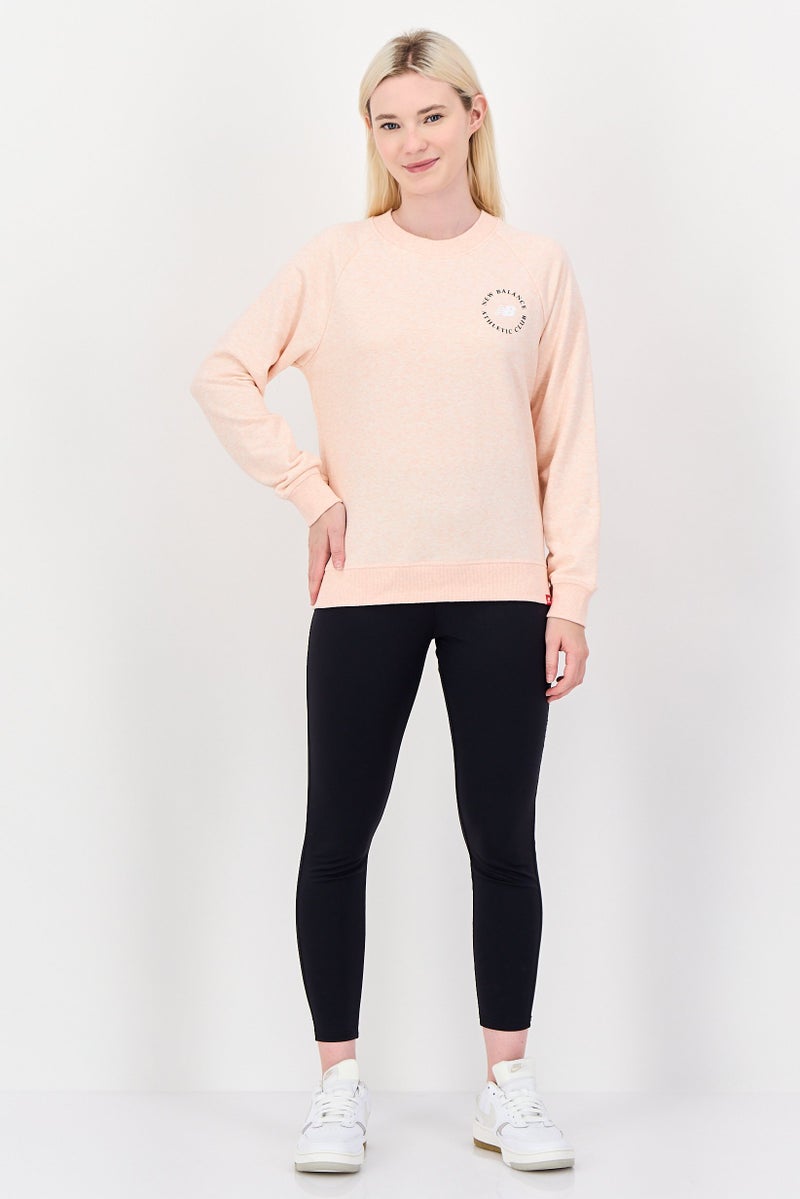 New Balance Women Relaxed Fit Long Sleeve Outdoor Sweatshirt, Pink - Image 2
