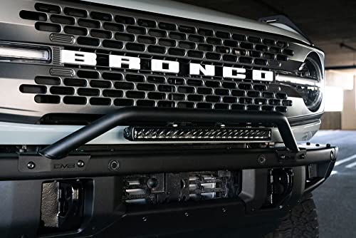 DV8 Offroad Factory Steel Bumper Bull Bar for 2021-2025 Ford Bronco | Low-Profile Design | 2 Adjustable LED Light Mounts | No Drill Installation - Image 2