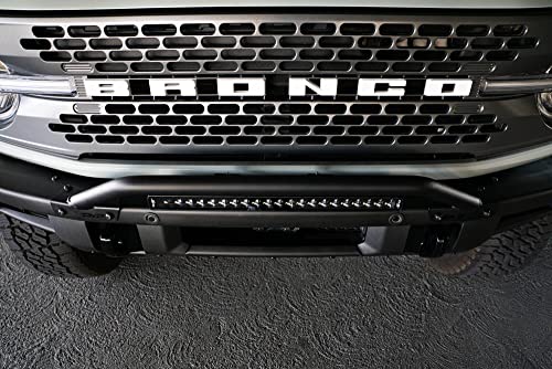 DV8 Offroad Factory Steel Bumper Bull Bar for 2021-2025 Ford Bronco | Low-Profile Design | 2 Adjustable LED Light Mounts | No Drill Installation - Image 3