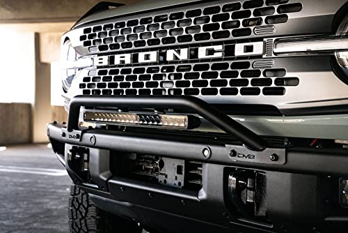 DV8 Offroad Factory Steel Bumper Bull Bar for 2021-2025 Ford Bronco | Low-Profile Design | 2 Adjustable LED Light Mounts | No Drill Installation - Image 5