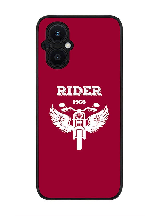 Stylizedd Rugged Black edge case for Oppo Reno7 Z  Slim fit Soft Case Flexible Rubber Edges Anti Drop TPU Gel Thin Cover - Rider 1968 - Image 1