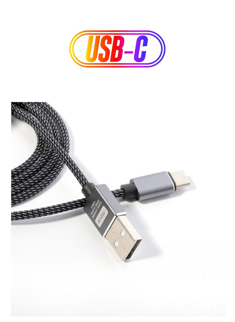 أسبور كابل Aspor A133 USB-C بطول 1.2 متر - أسود  - Image 1