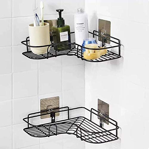 Vruta Stainless Steel Wall Mounted Bathroom Shower Corner Self Organizer Storage Wall Hanging Shower Caddy Rack - Image 1