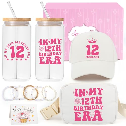 Pounira 12th Birthday Gifts for Girls,12 Year Old Girl Birthday Gifts,12 Year Old Girl with Glass Cup Cap Bag, Happy 12 Birthday Decorations for Daughter, Granddaughter, 2026 Cool Things for 12yr Girls - Image 1