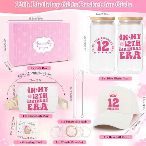 Pounira 12th Birthday Gifts for Girls,12 Year Old Girl Birthday Gifts,12 Year Old Girl with Glass Cup Cap Bag, Happy 12 Birthday Decorations for Daughter, Granddaughter, 2026 Cool Things for 12yr Girls - Image 3