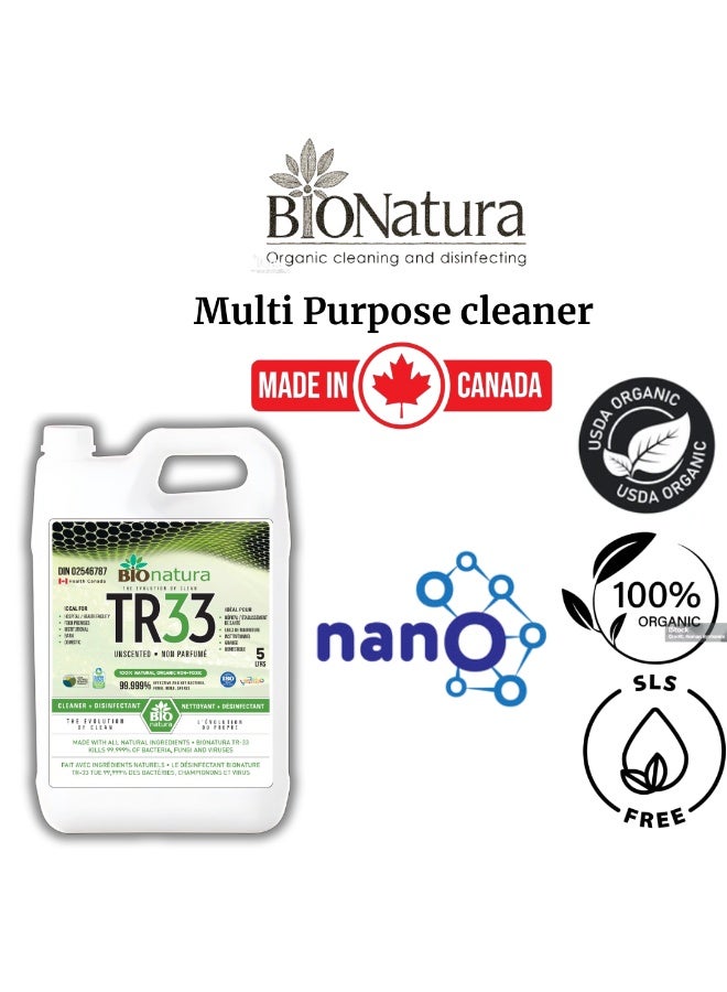 BioNatura منظف متعدد الأغراض العضوي TR33 – طبيعي بالكامل، غير سام، صديق للبيئة لتنظيف الأسطح المنزلية – آمن للمطبخ، الحمام، الأرضيات، الزجاج والأجهزة – طبيعي منعش - Image 5