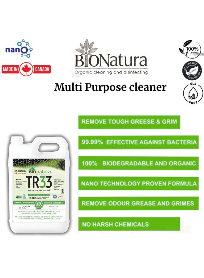 BioNatura منظف متعدد الأغراض العضوي TR33 – طبيعي بالكامل، غير سام، صديق للبيئة لتنظيف الأسطح المنزلية – آمن للمطبخ، الحمام، الأرضيات، الزجاج والأجهزة – طبيعي منعش - Image 2