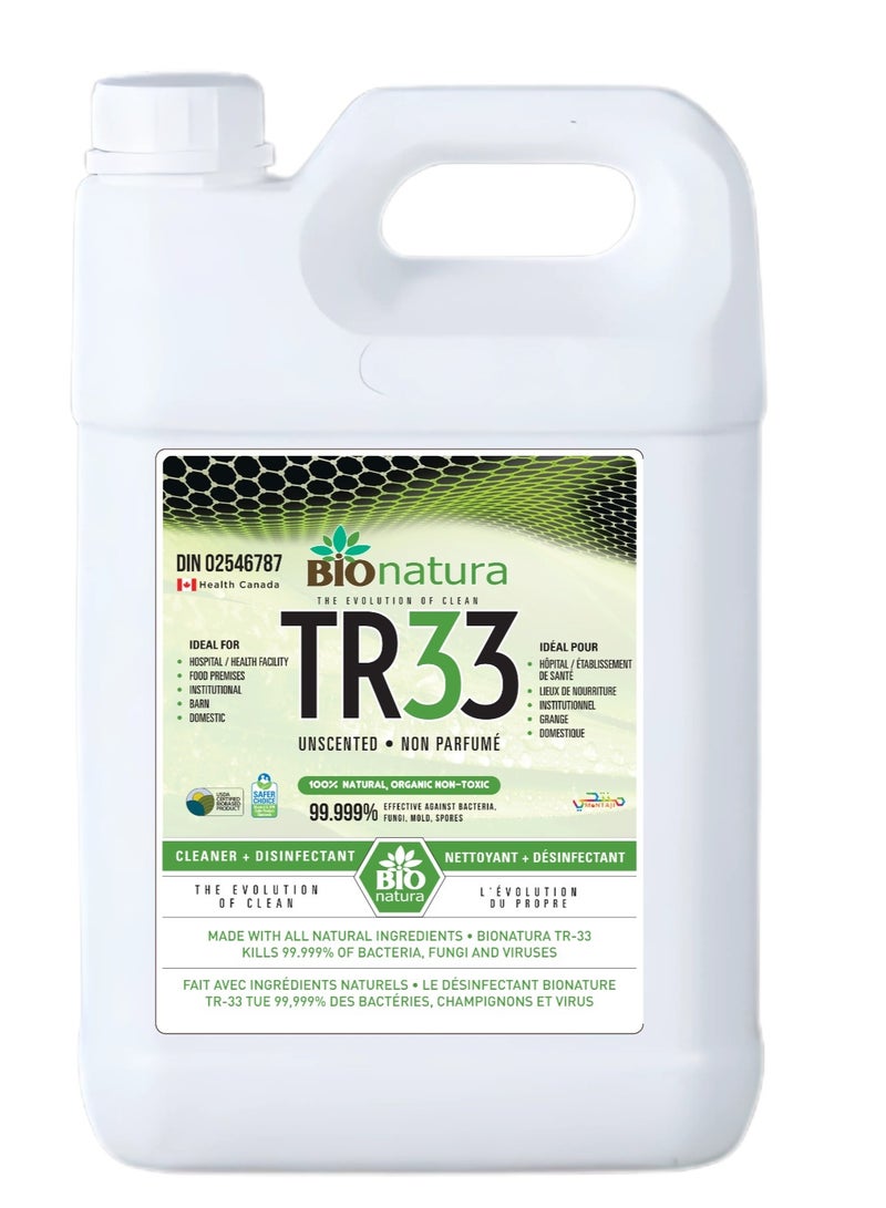 BioNatura منظف متعدد الأغراض العضوي TR33 – طبيعي بالكامل، غير سام، صديق للبيئة لتنظيف الأسطح المنزلية – آمن للمطبخ، الحمام، الأرضيات، الزجاج والأجهزة – طبيعي منعش - Image 1