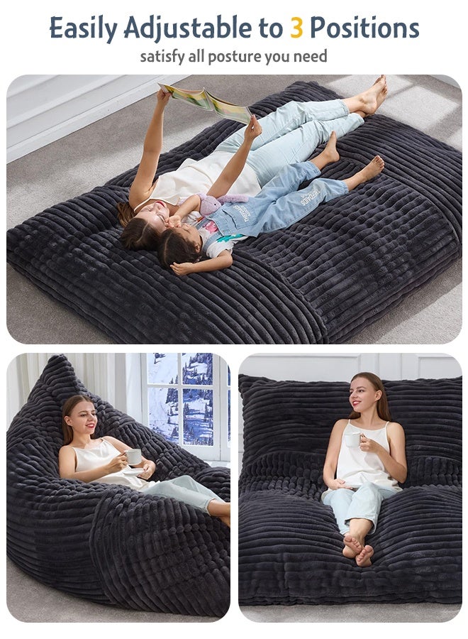 Forthcan 3 in 1 Bean Bag Chair Giant BeanBag Chairs Convertible Bean Bag Floor Cushion with Machine Washable Cover, Beanbag Chairs for Adult - Image 4