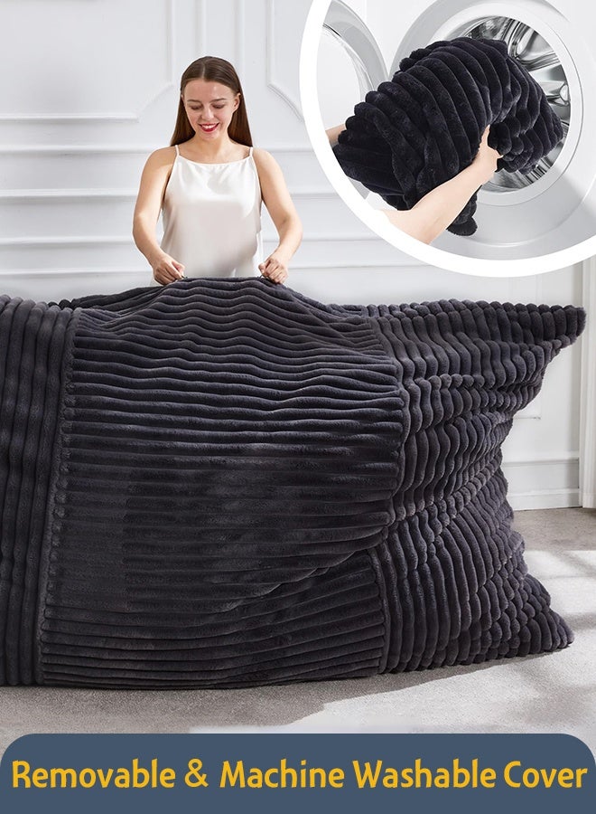 Forthcan 3 in 1 Bean Bag Chair Giant BeanBag Chairs Convertible Bean Bag Floor Cushion with Machine Washable Cover, Beanbag Chairs for Adult - Image 5