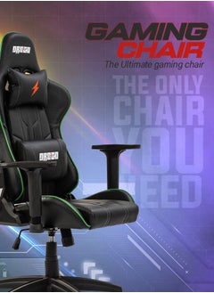 DROGO Ergonomic Gaming Chair with Adjustable Seat Height PU Leather Material 3D Armrest Video Game Chair with Head & Lumbar Support Pillow Desk Chair Home & Office Chair with Recline Green - pzsku/Z46213F6C4C0AF0F5703EZ/45/_/1672672553/af06c357-a05f-46d7-a706-e2b534ef2acd