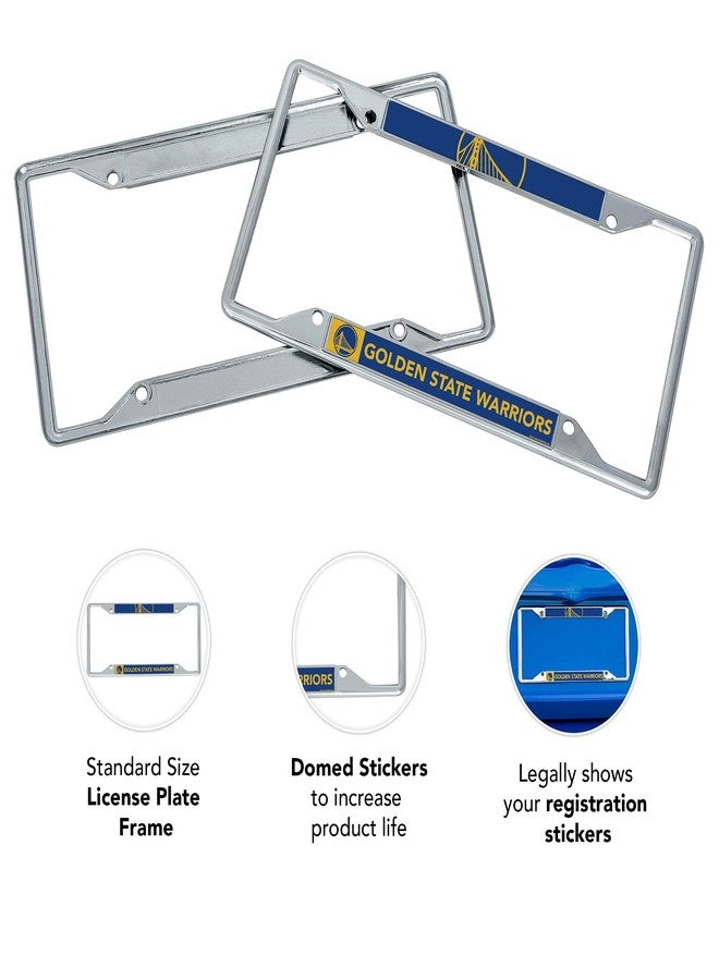 Desert Cactus Golden State Warriors Car Accessories NBA Basketball Team Metal License Plate Frame for Front or Rear of Car (Up Close) - Image 3