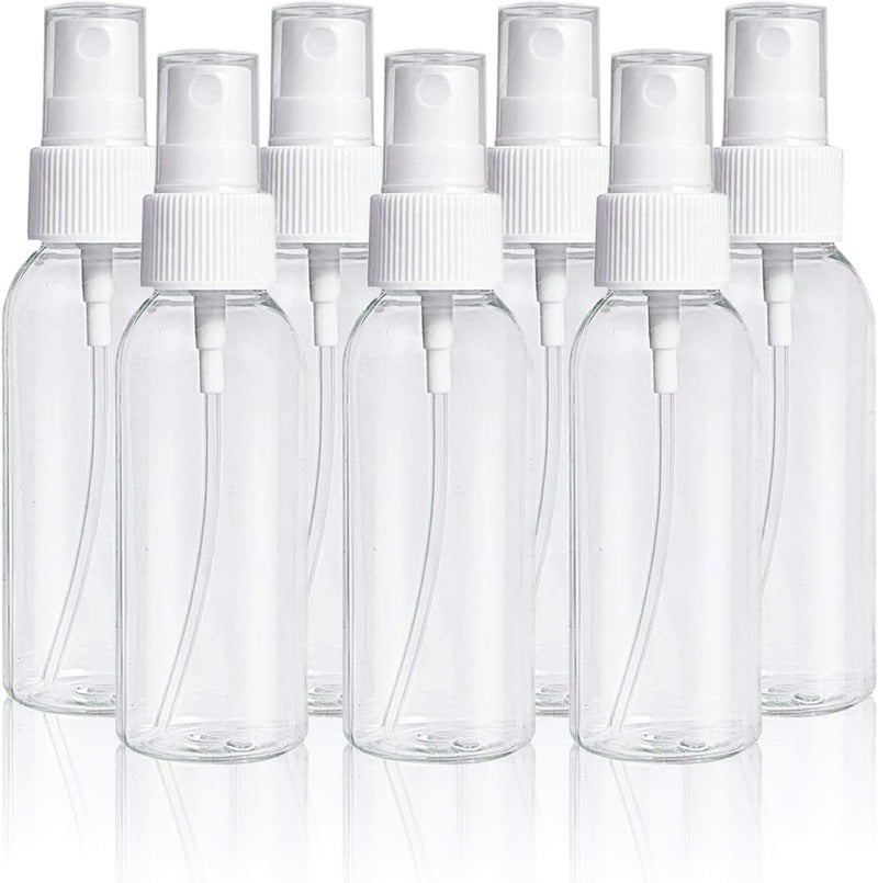7Pcs 100ML Empty Makeup Sprayer Plastic Spray Bottles, Refillable Container, Can Travel Hand Sanitizer, Toiletries Liquid, Watering, Nail Polish Remover - Image 1