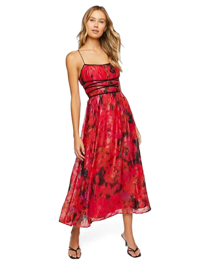 FOREVER 21 Floral Crisscross Cami Midi Dress - Image 2