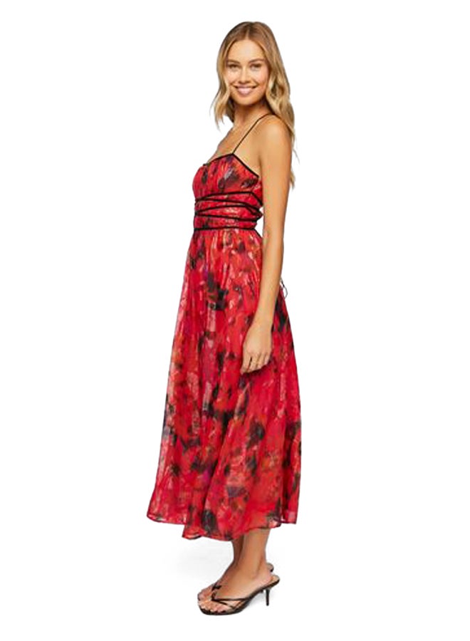 FOREVER 21 Floral Crisscross Cami Midi Dress - Image 3