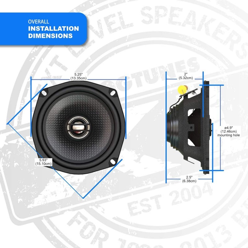 Hogtunes 352-XLR 5.25" Replacement Rear Speakers for 1998-2013 Harley-Davidson FLH Touring Models - Image 4