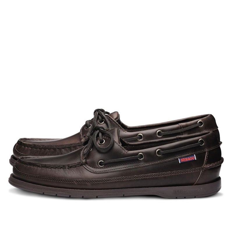 Sebago Schooner Waterproof Boat Shoes Leather Moccasins for Men Featuring 360Degree Rawhide Lacing and NonMarking SlipResistant Soles Dark BrownGum 8 Regular