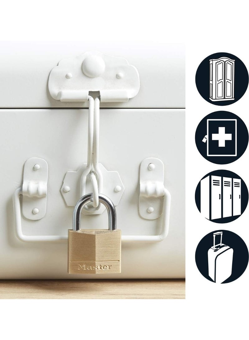 Master Lock Master Lock 140T Solid Brass Padlock with Key, 2 Pack, Alike, 2 Count  - Image 3