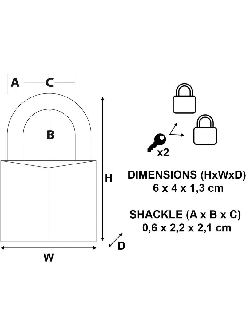 Master Lock 140T Solid Brass Padlock with Key, 2 Pack, Alike, 2 Count - Image 2