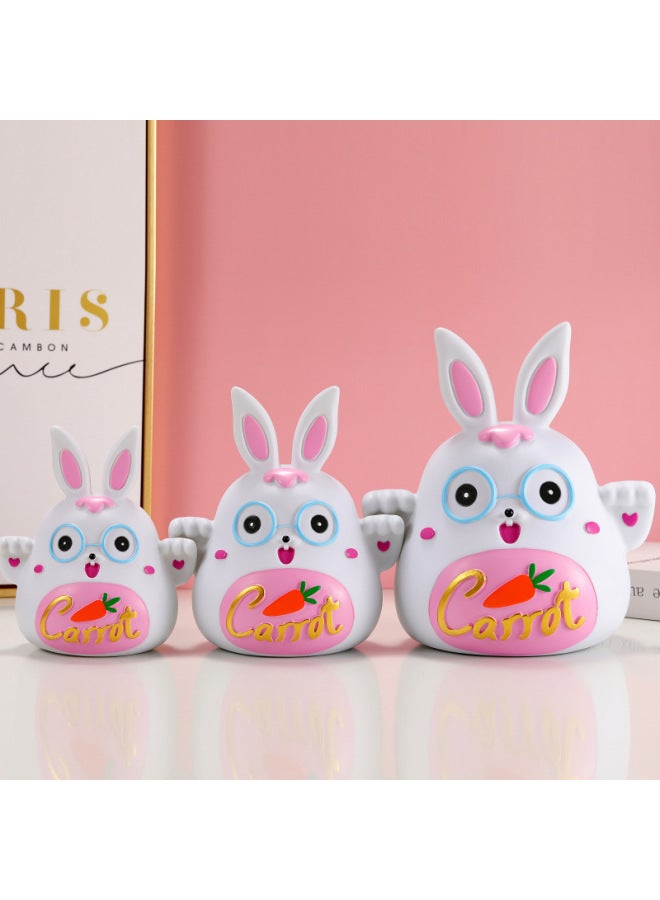 2023 Piggy Bank Large Anti-fall Children Boys Girls Year Gift Rabbit Piggy Bank Piggy Bank-Color:Small Pink Carrot Rabbit (available)  - Image 5