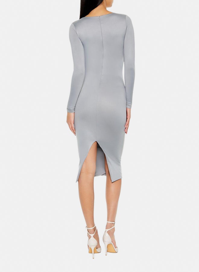 FOREVER 21 Contour Sculpt Square-Neck Midi Dress - Image 2