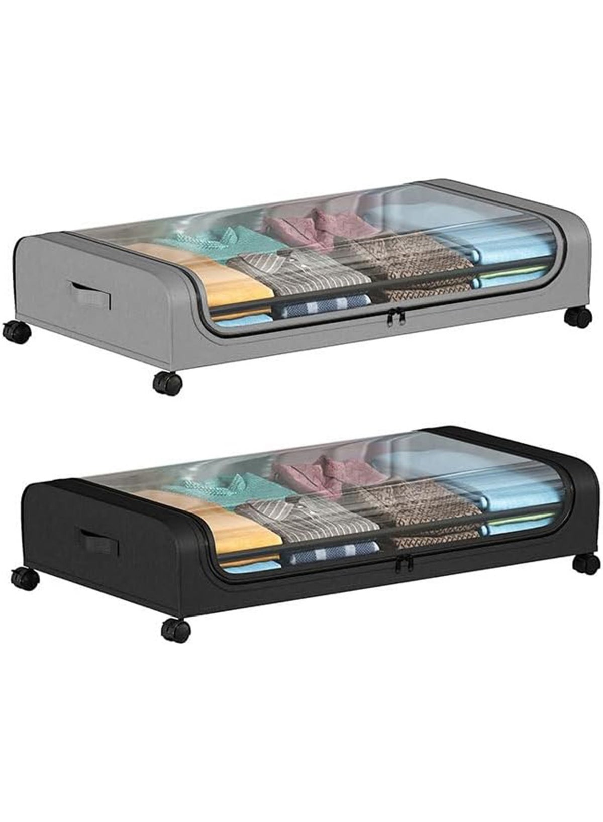 LIMOS Under Bed Storage Organizer Box With Wheels Upgraded Rolling ...