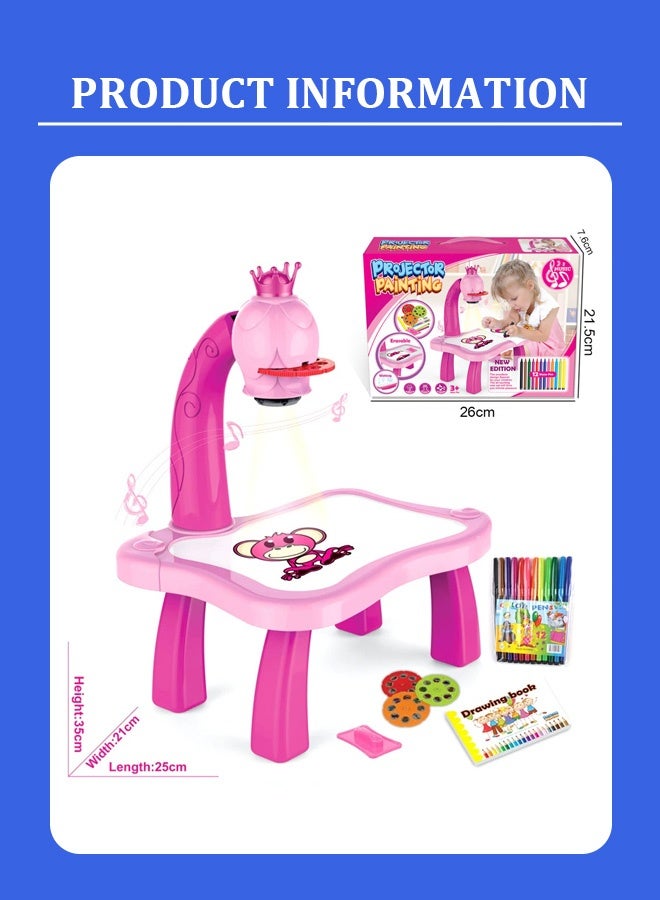 Projector Painting Table for Kids Painting Toys Game Board Set Painting Projector Educational Drawing Toys  - Image 1