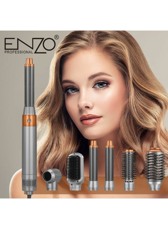 ENZO Professional ENZO Profesional EN-4133 6-in-1 Hair Dryer Brush & Multi Styler – Ionic Hot Air Blow Dryer, Hair Straightener, Curler & Volumizing Brush – BROWN - Intl Version - Image 2