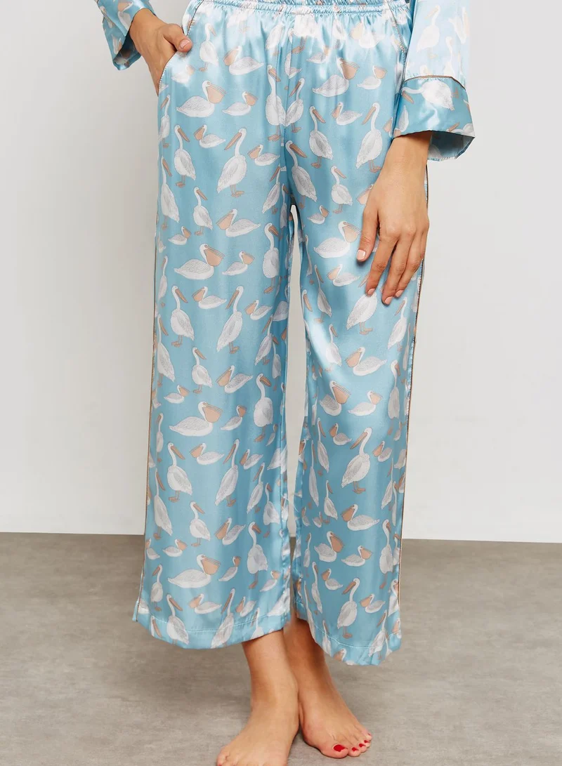 ELLA Goose Print Shirt Pyjama Set