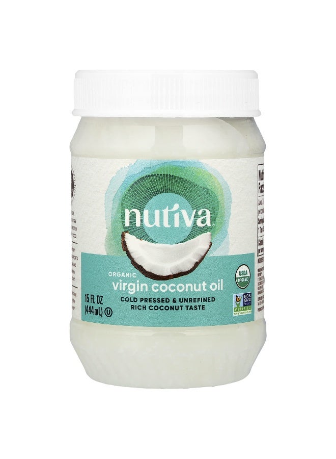 Nutiva, Organic Virgin Coconut Oil, 15 fl oz (444 ml) - Image 1