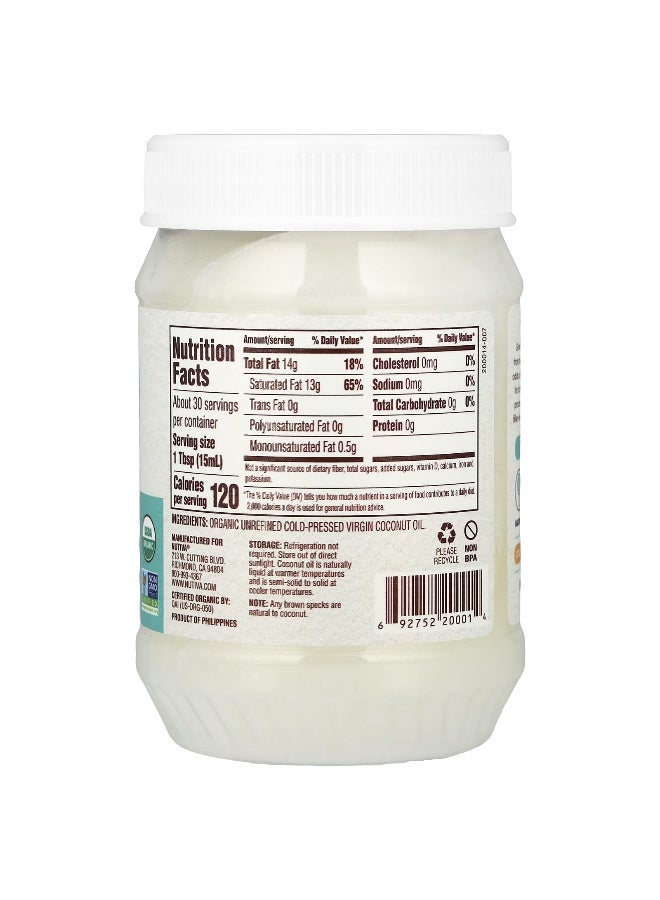 Nutiva, Organic Virgin Coconut Oil, 15 fl oz (444 ml) - Image 2